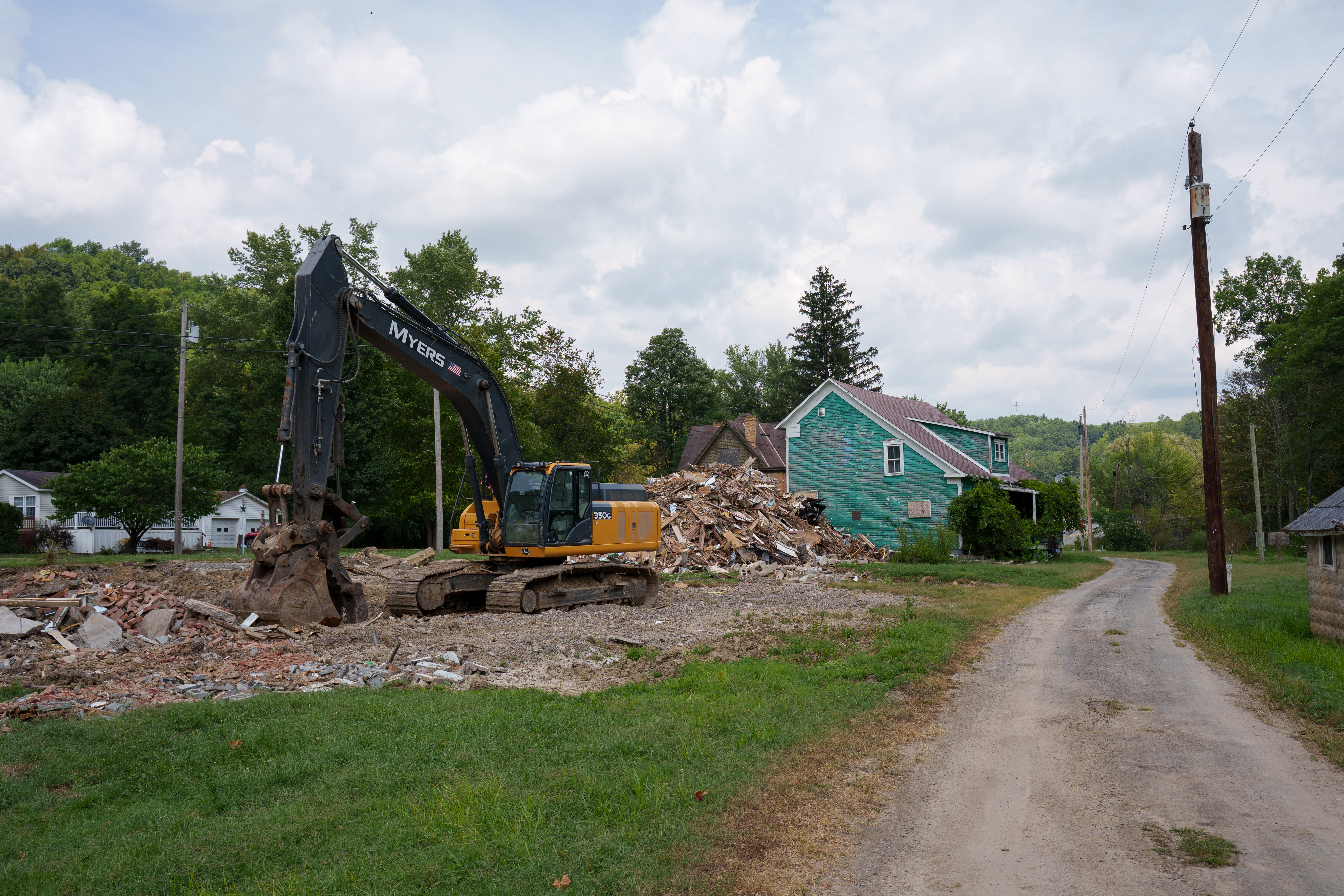 Houses on Oak Forest Road, five miles south of Waynesburg, were torn down after being undermined by the Cumberland Mine in 2024. Houses on Oak Forest Road, five miles south of Waynesburg, were torn down after being undermined by the Cumberland Mine in 2024.